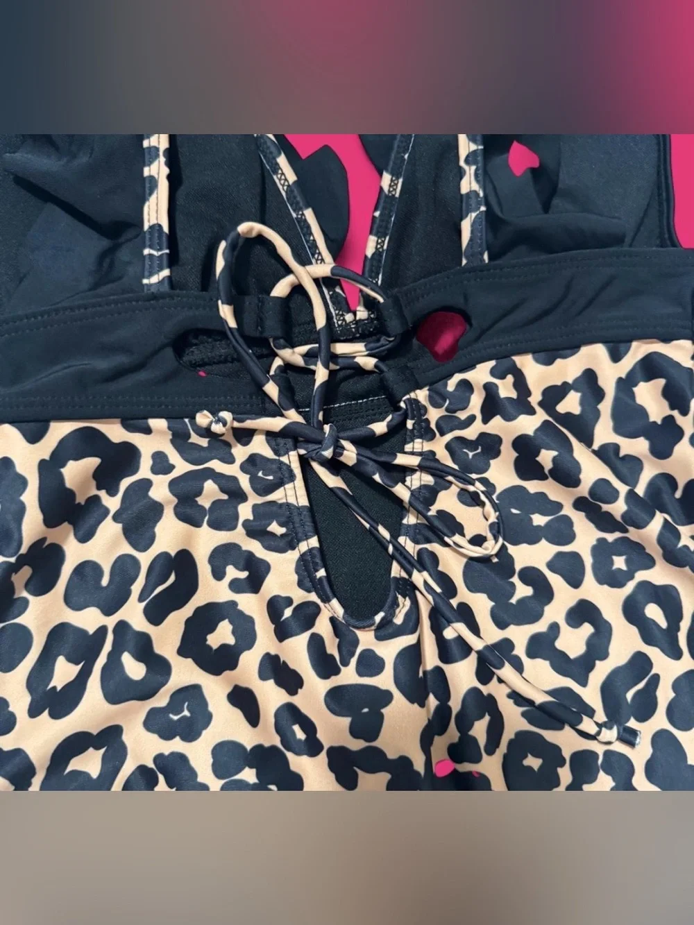 Black and Tan Leopard One-Piece Swimsuit